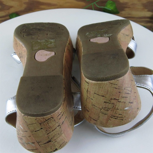 Born Concept Sz 2 Shoes‎ Girls Youth Gladiator Silver Synthetic Hook & Loop - Picture 9 of 10